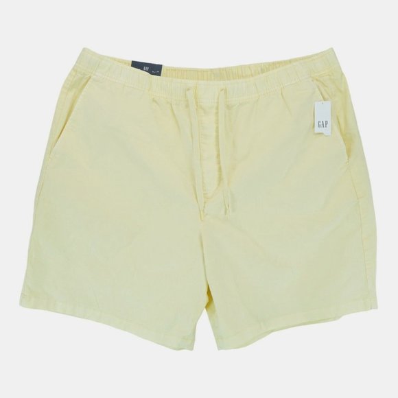 GAP Men's Light Yellow Pull-On Elastic Waist‎ Drawstring Shorts Size XL - Picture 1 of 4